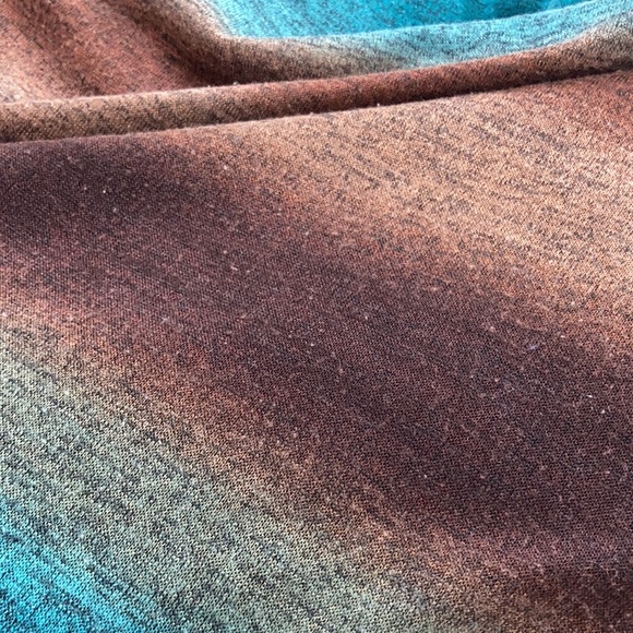 Signature by Bobbi Bee brown blue sweater cowl neck midi short sleeved dress - Picture 6 of 17